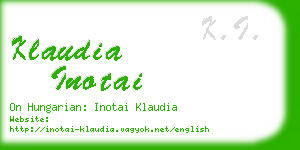 klaudia inotai business card